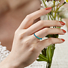 12Pcs 6 Style 304 Stainless Steel Bamboo Sticker Finger Ring for Women RJEW-DC0001-14-5
