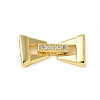 Brass Micro Pave Cubic Zirconia Fold Over Clasps KK-P290-21G-1
