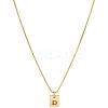 1Pc Stainless Steel Letter Rectangle Pendant Necklaces NJEW-LP0001-34D-G-1