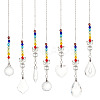 AHADERMAKER 7Pcs 7 Style Transparent Glass Pendant Decorations HJEW-GA0001-44-1