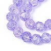 Transparent Crackle Glass Beads Strands GLAA-N053-10mm-05-3