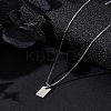 1Pc Stainless Steel Letter Rectangle Pendant Necklaces NJEW-LP0001-34L-P-3