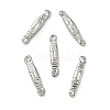 304 Stainless Steel Textured Rectangle Links Connector Charms STAS-D211-01A-P-1