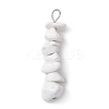 Gradient Color Mixed Gemstone Chip Beaded Pendants PALLOY-JF02791-3