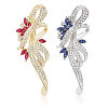2Pcs 2 Colors Flower Alloy Rhinestone Scarf Buckle Clips for Women JEWB-FH0001-52-1