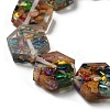 Dyed Natural Imperial Jasper with Resin Beads Strands G-G083-D05-01-3