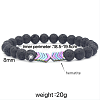 Natural Lava Rock & Electroplated Synthetic Non-magnetic Hematite Beads Stretch Bracelets GE0373-8-2