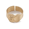 Ion Plating(IP) 304 Stainless Steel Knot Open Cuff Rings for Women RJEW-G285-16G-2