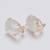 Faceted Glass Stud Earring Findings GLAA-F084-D12-1