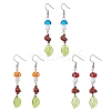 3 Pairs Lampwork Mushroom Dangle Earrings EJEW-JE06714-2