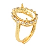 Rack Plating Oval Brass Micro Pave Cubic Zirconia Adjustable Ring Components KK-Q819-10G-1