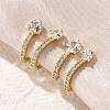 Brass Micro Pave Clear Cubic Zirconia Cuff Earrings EJEW-K305-02G-1