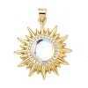 Brass Micro Pave Cubic Zirconia Pendants KK-P345-11G-1