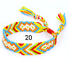 Cotton Braided Rhombus Pattern Cord Bracelet FIND-PW0013-003A-20-1