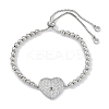 Rack Plating Brass Micro Pave Cubic Zirconia Silder Bracelets BJEW-P341-03P-1