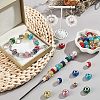 100Pcs 2 Style Polymer Clay Rhinestone & Resin European Large Hole Beads with Silver Color Plated Brass Cores FPDL-NB0001-04-6