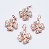Brass Micro Pave Cubic Zirconia Charms RB-I078-65RG-NR-1