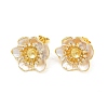 Brass Micro Pave Cubic Zirconia Stud Earring Findings CU-CBAA5EE-04G-01-1