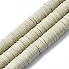 Flat Round Handmade Polymer Clay Beads CLAY-R067-12mm-02-1