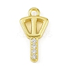 Brass Micro Pave Clear Cubic Zirconia Pendants KK-L238-22G-1