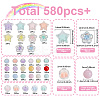 586Pcs Round Imitation Gemstone Acrylic Beads OACR-SP0001-36-2