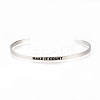 Tarnish Resistant 201 Stainless Steel Cuff Bangles BJEW-Q685-06-2