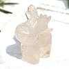 Christmas Natural Quartz Crystal Carved Healing Deer Figurines WG18412-04-1