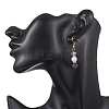 Round Natural Amethyst Dangle Earrings EJEW-JE06778-03-4