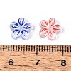 Flower Theme Printed Transparent Resin Cabochons CRES-T025-27-3