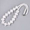 Natural Quartz Crystal Round & Cone Beaded Necklaces NJEW-N064-03O-2