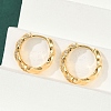 Twist Brass Clear Cubic Zirconia Hoop Earrings EJEW-Q016-19G-1