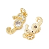 Brass Micro Pave Clear Cubic Zirconia Charms KK-G544-02G-01-2