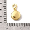 Brass Coconut Brown Enamel Flat Round with Heart European Dangle Charms KK-C113-05G-3