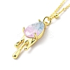 Synthetic Crystal Teardrop Pendant Necklace LS-NJEW-G016-03B-1