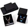 5Pcs Rhombus Textured Cardboard Jewelry Packing Boxes with Sponge Inside CBOX-TA0001-18F-1