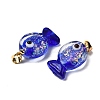 Handmade Dichroic Foil Lampwork Pendants X2-DICH-G001-01G-08-2