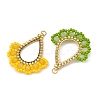 Dyed Natural Malaysia Jade & Glass Seed Beaded Pendants PALLOY-MZ01430-2