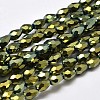 Faceted Teardrop Full Plated Electroplate Glass Beads Strands X-EGLA-J132-FP05-1