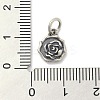 925 Sterling Silver Flower Charms with Jump Rings and 925 Stamp STER-M021-02AS-02-3