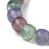 Natural Fluorite Round Beaded Stretch Bracelet for Women BJEW-M297-A01-2