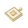 Brass Micro Pave Clear Cubic Zirconia Pendants KK-A221-26G-01-2