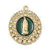 304 Stainless Steel Enamel with Crystal Rhinestone Pendants STAS-G371-03G-03-1