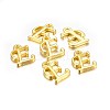 Golden Plated Alloy Letter Pendants PALLOY-J718-01G-E-2