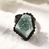 Natural Green Aventurine Irregular Nugget Open Cuff Rings G-A278-03AB-06-2