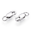 Rhodium Plated 925 Sterling Silver Lobster Claw Clasps STER-T004-83P-1