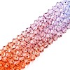 Gradient Color Baking Paint Glass Bead Strands DGLA-A039-T2mm-A015-4
