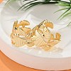 Flower Brass Finger Rings for Women RJEW-B119-09G-3