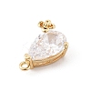 Brass Micro Pave Cubic Zirconia Pendants KK-K371-40A-G-2