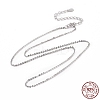 Anti-Tarnish Rhodium Plated 925 Sterling Silver Cable Chains Necklace for Women STER-I021-09P-5