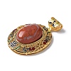 Natural Red Jasper Oval Pendants KK-K399-18B-01-2